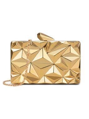 Milisente Metallic Evening Clutch with Shoulder Chain for Women